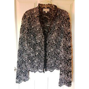 Pretty In Pink Lace & Pearl Women's Black Jacket